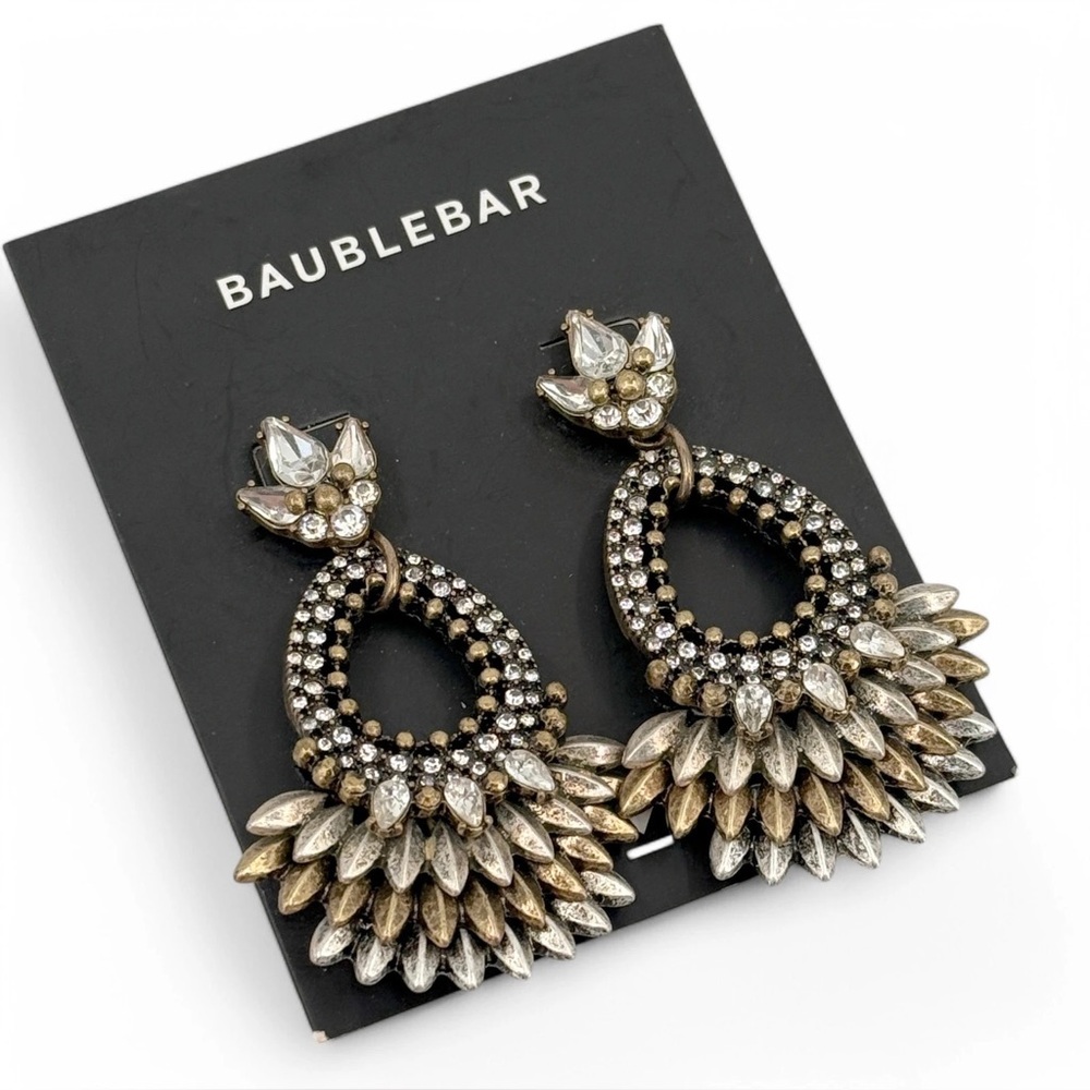 Baublebar Pe Tille Rhinestone Drop Earrings Mixed Metal Pierced Dangle
